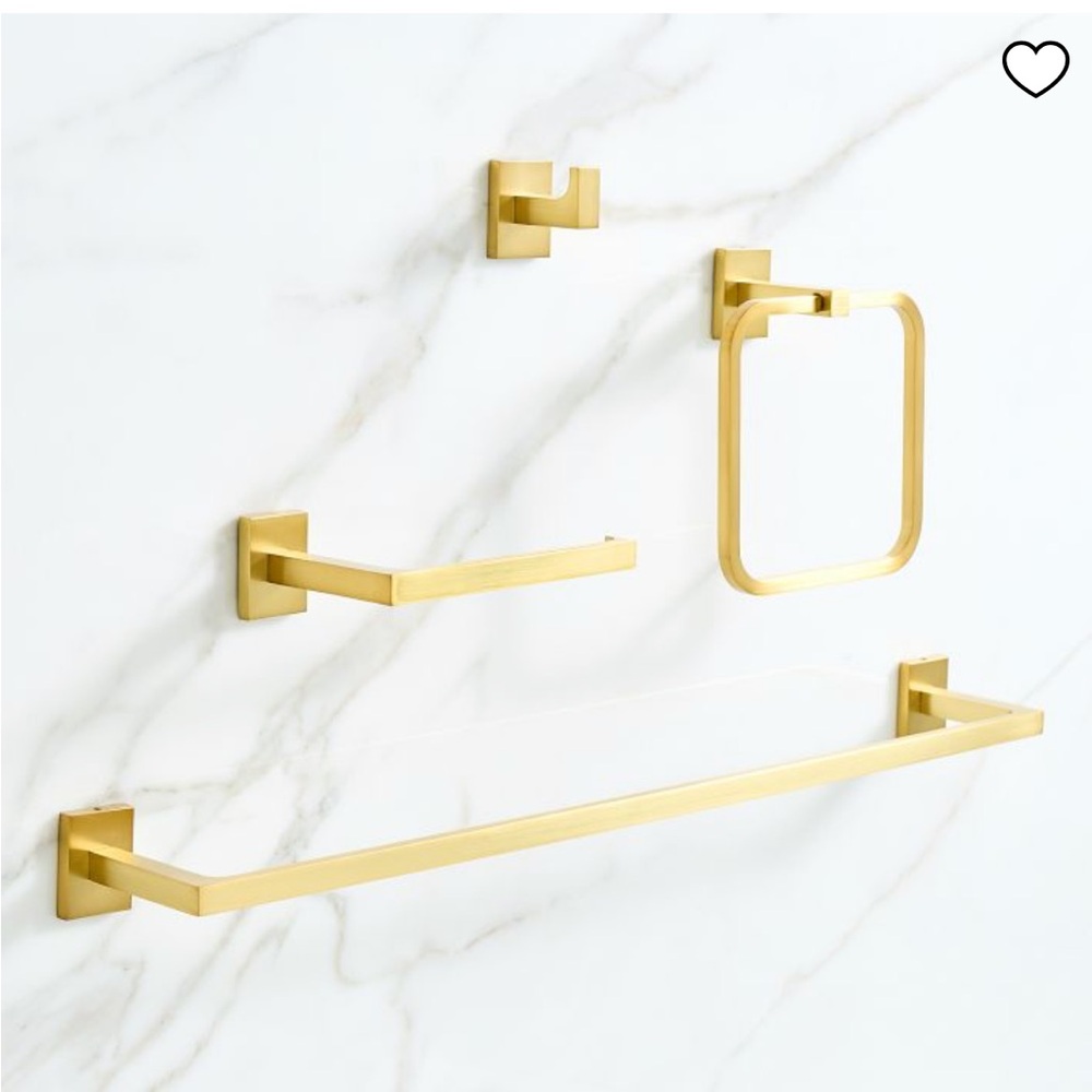 West Elm Abbington Bath Hardware Set in Antique Brass